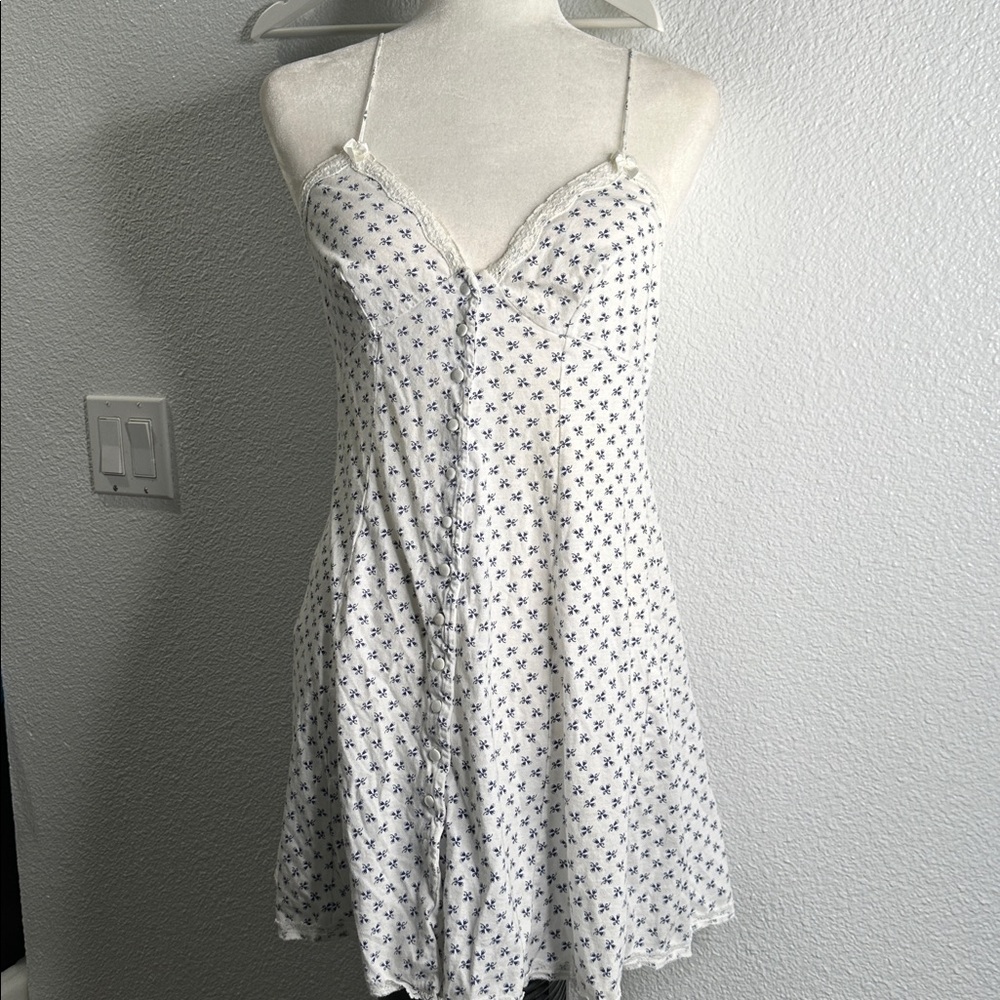 Me 2 by Miss Elaine  floral Print lace hem Sleepwear dress size small babydoll